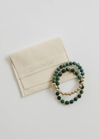 Turquoise Jasper :14k Gold Filled Sun + Moon || Adult Bracelets by CanyonLeaf