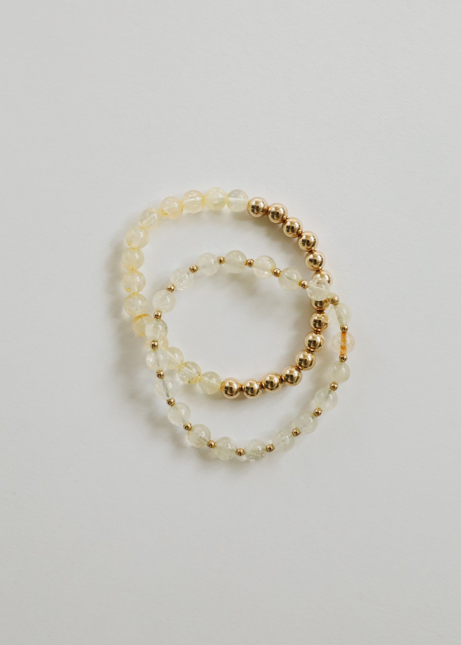 Citrine Gemstone + 14K Gold Filled Beaded Stretch Bracelet by CanyonLeaf