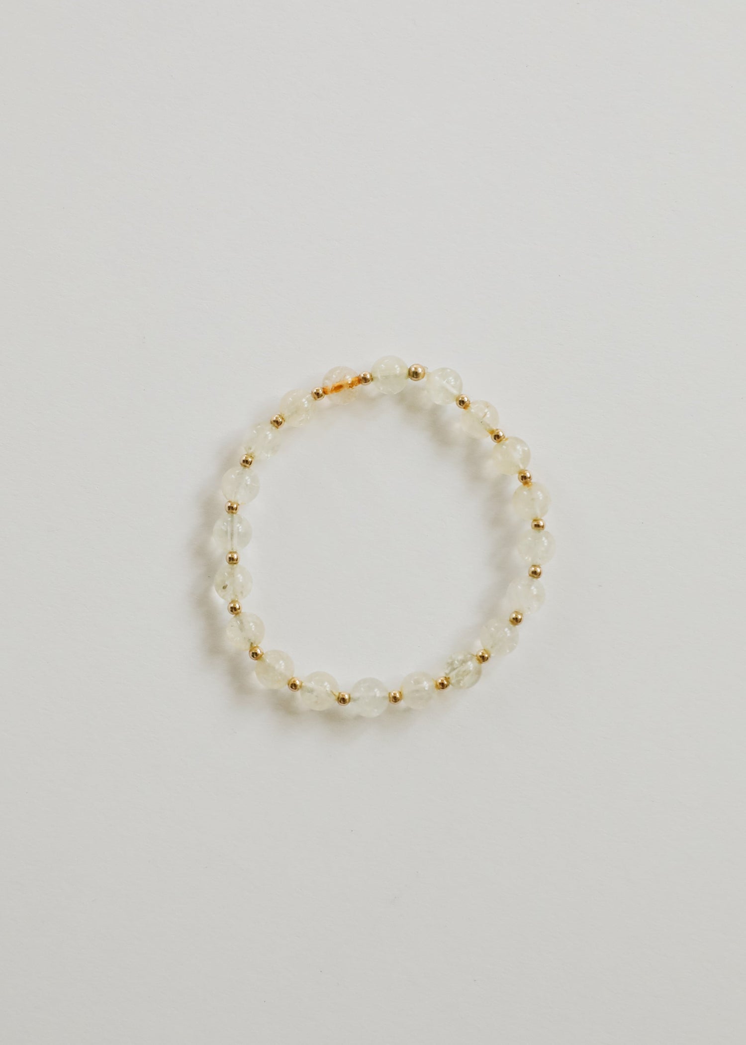 Citrine Gemstone + 14K Gold Filled Beaded Stretch Bracelet by CanyonLeaf