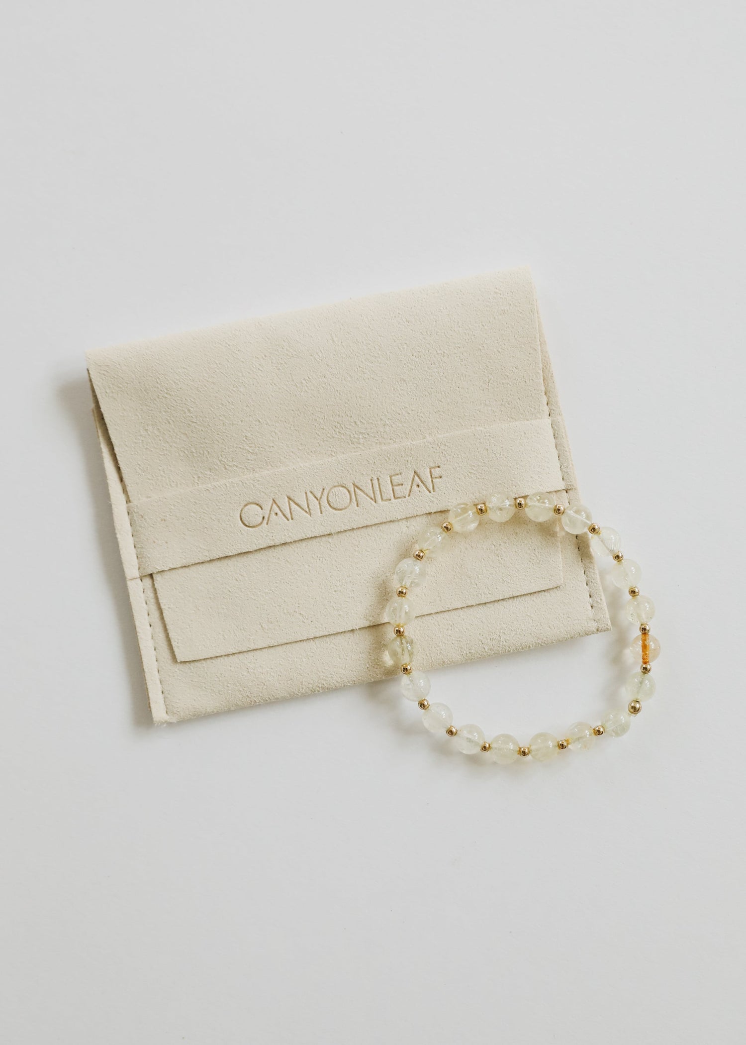 Citrine Gemstone + 14K Gold Filled Beaded Stretch Bracelet by CanyonLeaf