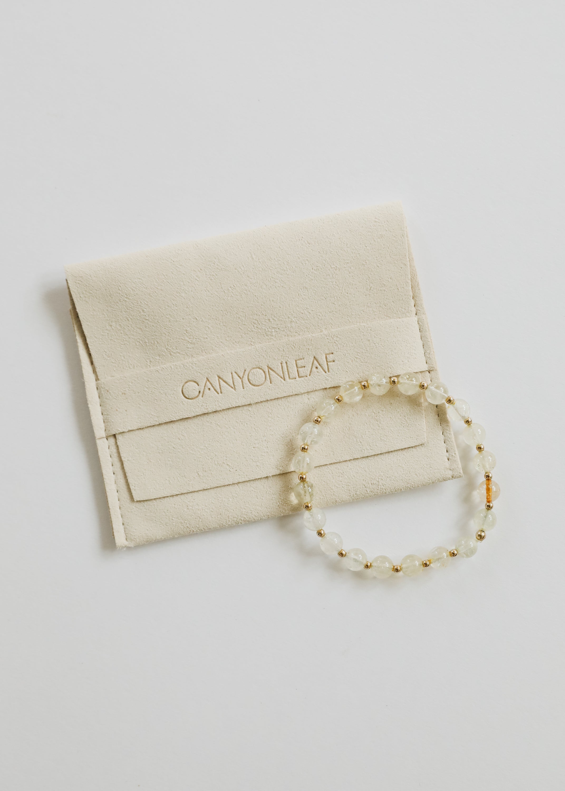 Citrine Gemstone + 14K Gold Filled Beaded Stretch Bracelet by CanyonLeaf