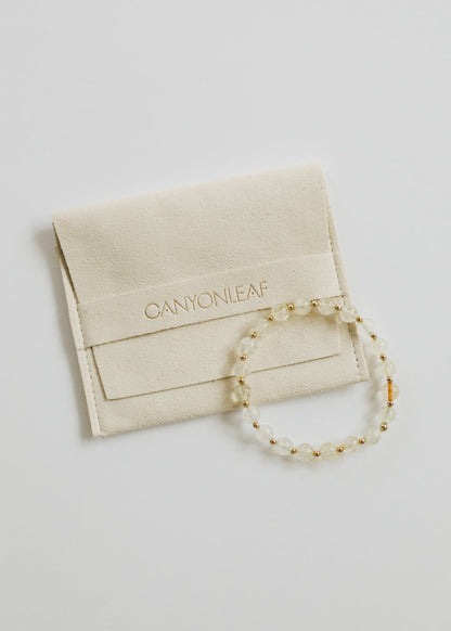 Citrine Gemstone + 14K Gold Filled Beaded Stretch Bracelet by CanyonLeaf