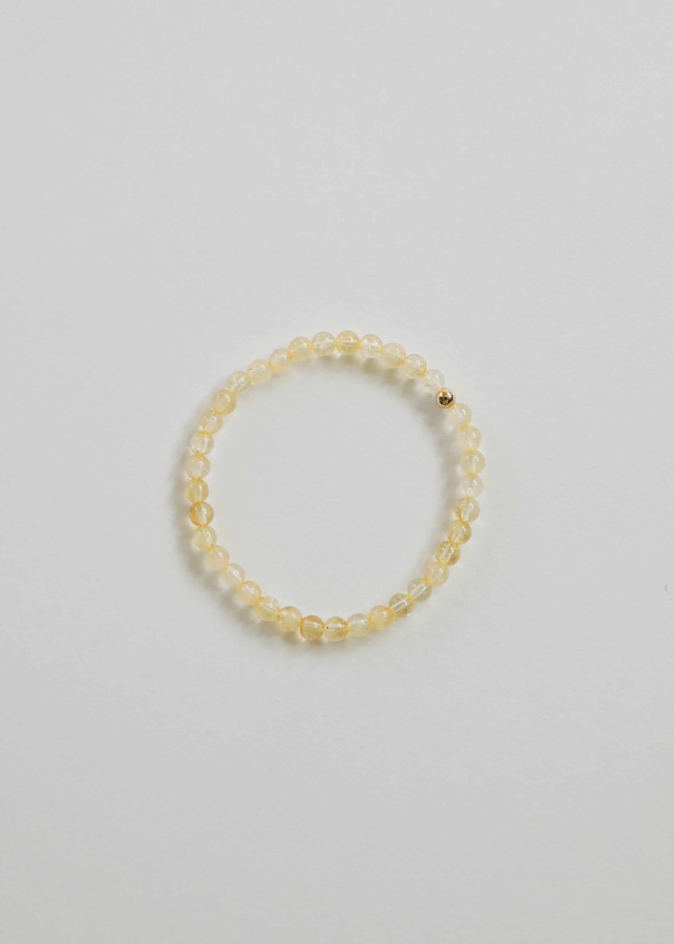 Dainty Citrine Gemstone + 14K Gold Filled || Beaded Stretch Bracelet by CanyonLeaf