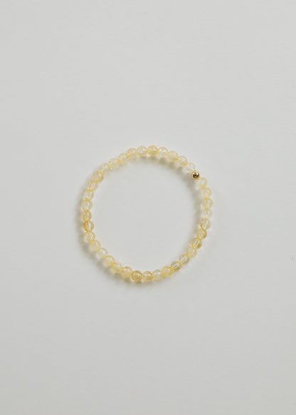 Dainty Citrine Gemstone + 14K Gold Filled || Beaded Stretch Bracelet by CanyonLeaf