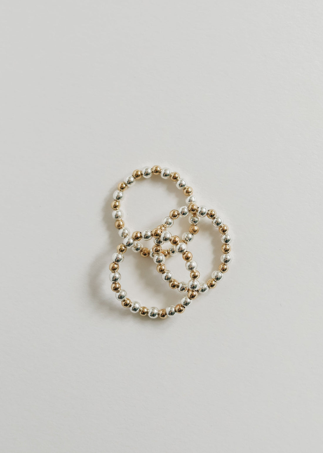 Sterling Silver + 14k Gold Filled || Beaded Stretch Ring by CanyonLeaf