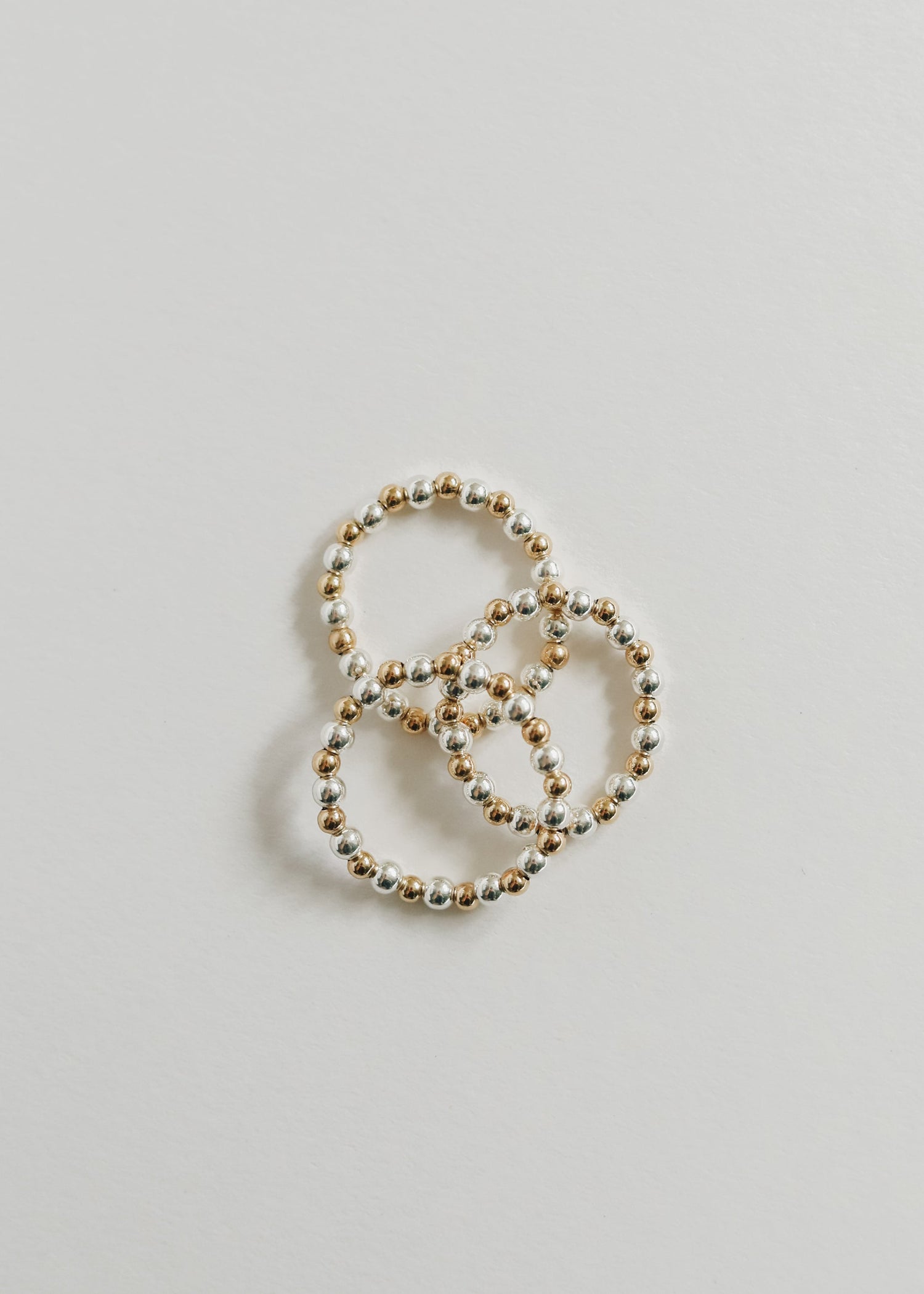 Sterling Silver + 14k Gold Filled || Beaded Stretch Ring by CanyonLeaf