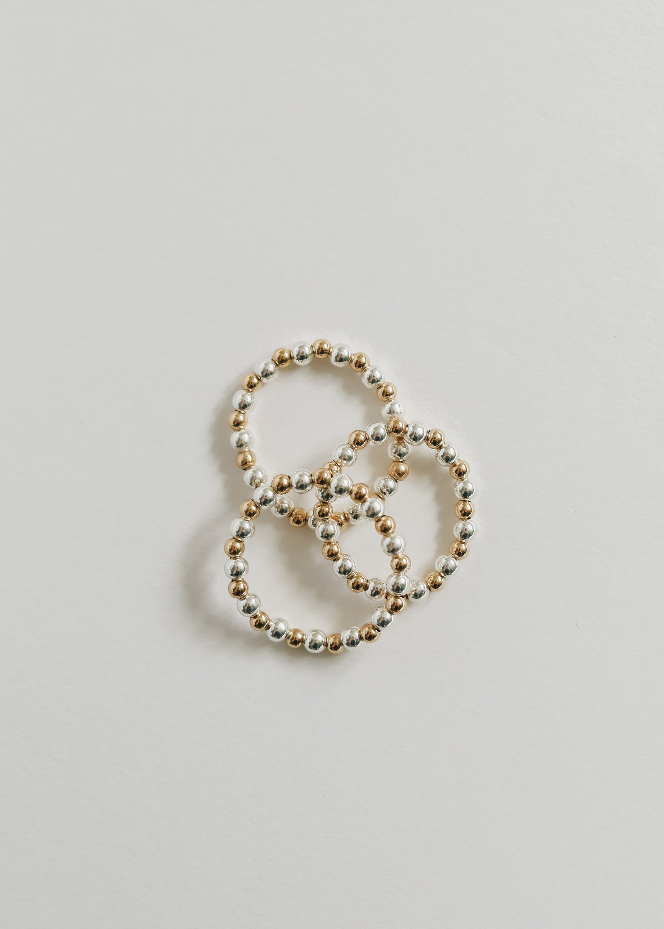 Sterling Silver + 14k Gold Filled || Beaded Stretch Ring by CanyonLeaf