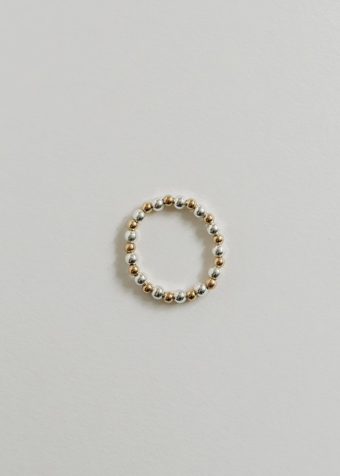 Sterling Silver + 14k Gold Filled || Beaded Stretch Ring by CanyonLeaf