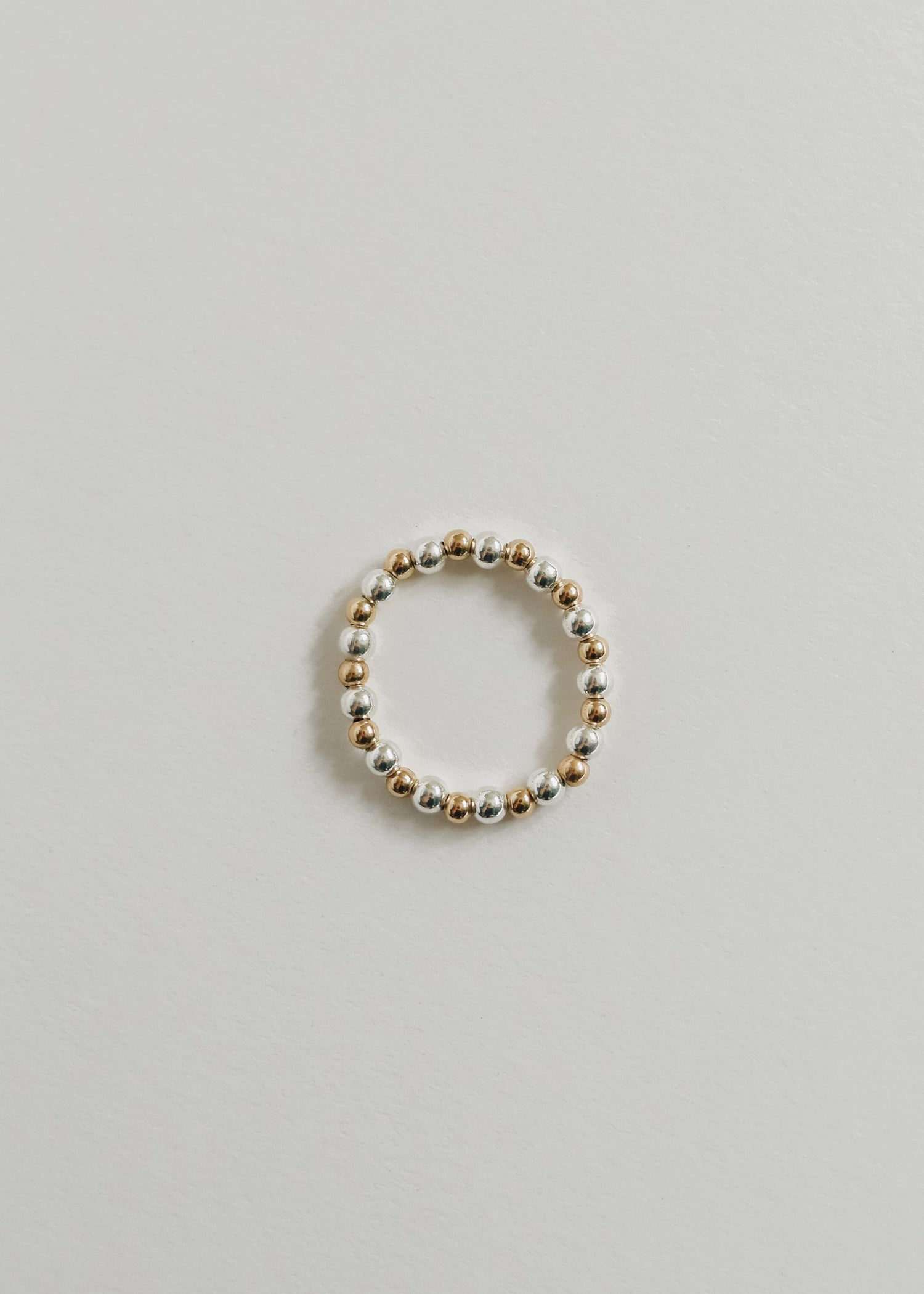 Sterling Silver + 14k Gold Filled || Beaded Stretch Ring by CanyonLeaf