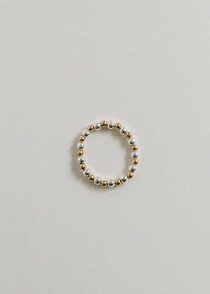 Sterling Silver + 14k Gold Filled || Beaded Stretch Ring by CanyonLeaf