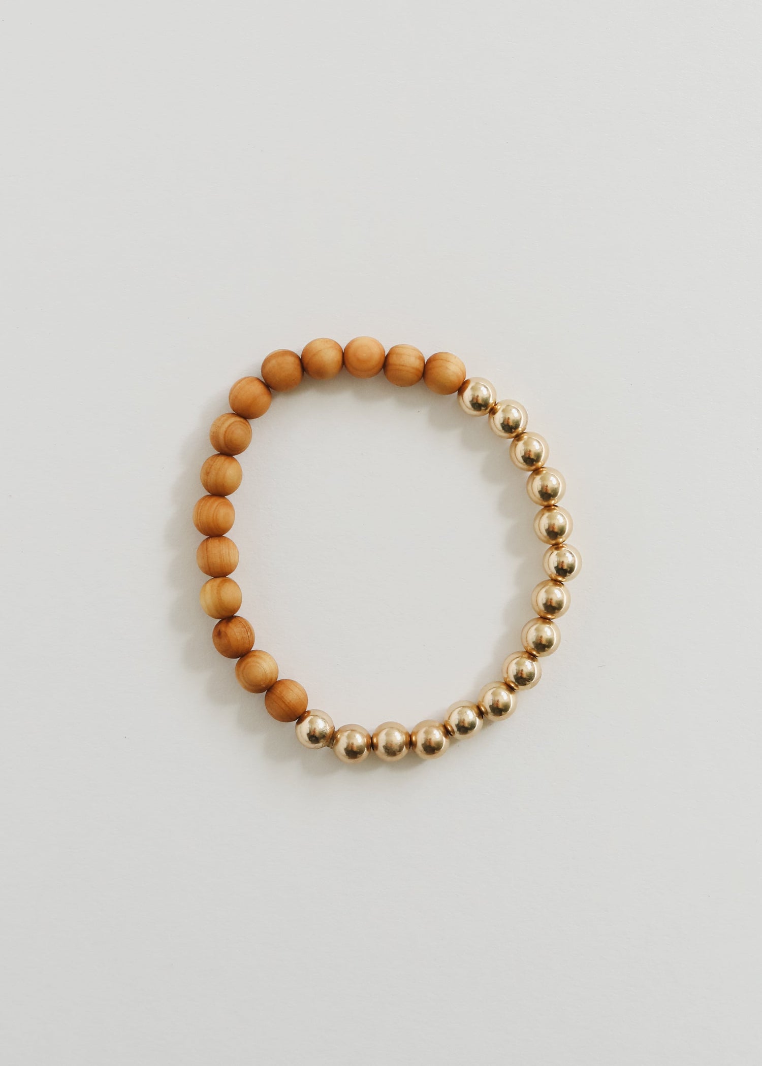 Cypress Wood : 14k Gold Filled Sun + Moon || Stretch Bracelet by CanyonLeaf