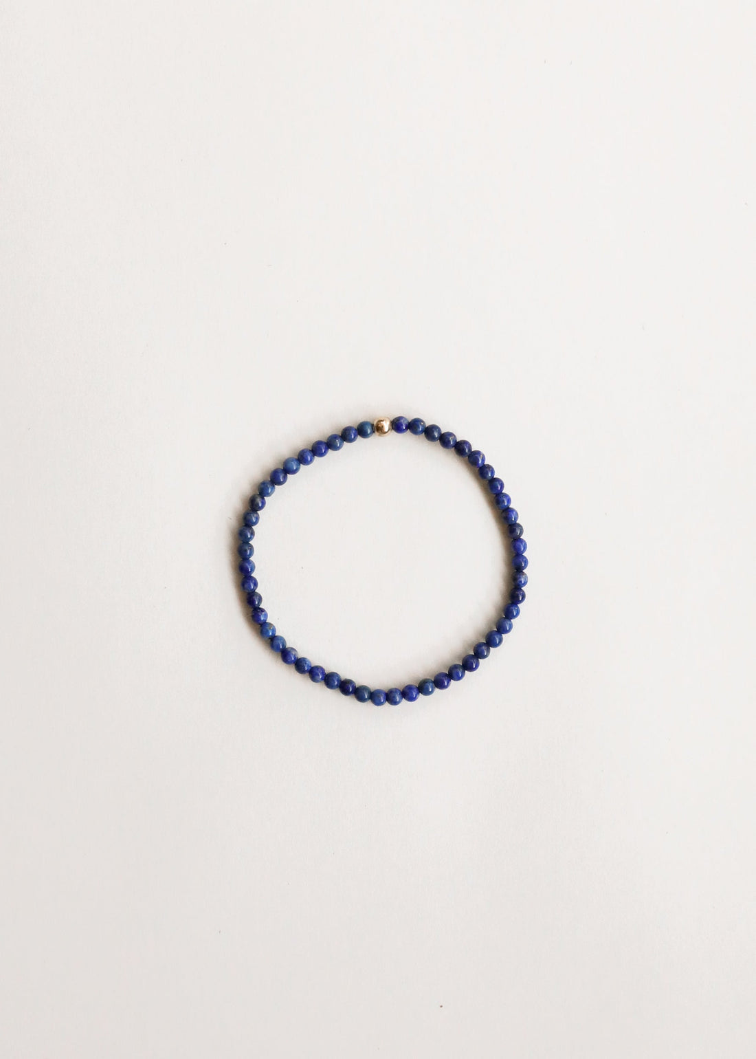Lapis Lazuli + 14K Gold Filled Beaded Stretch Bracelet by CanyonLeaf