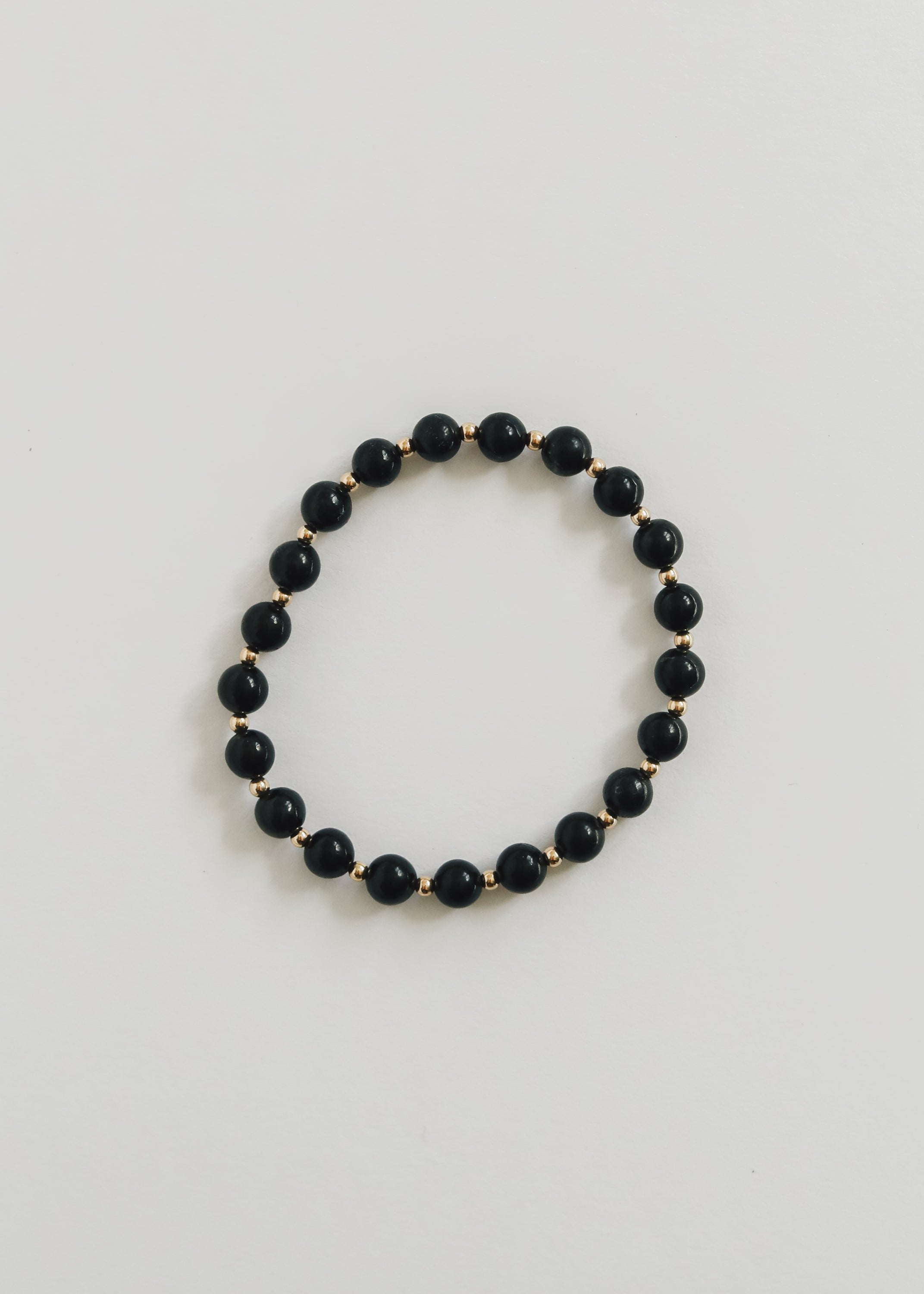 Shungite : 14k Gold Filled Sun + Moon || Stretch Bracelets by CanyonLeaf