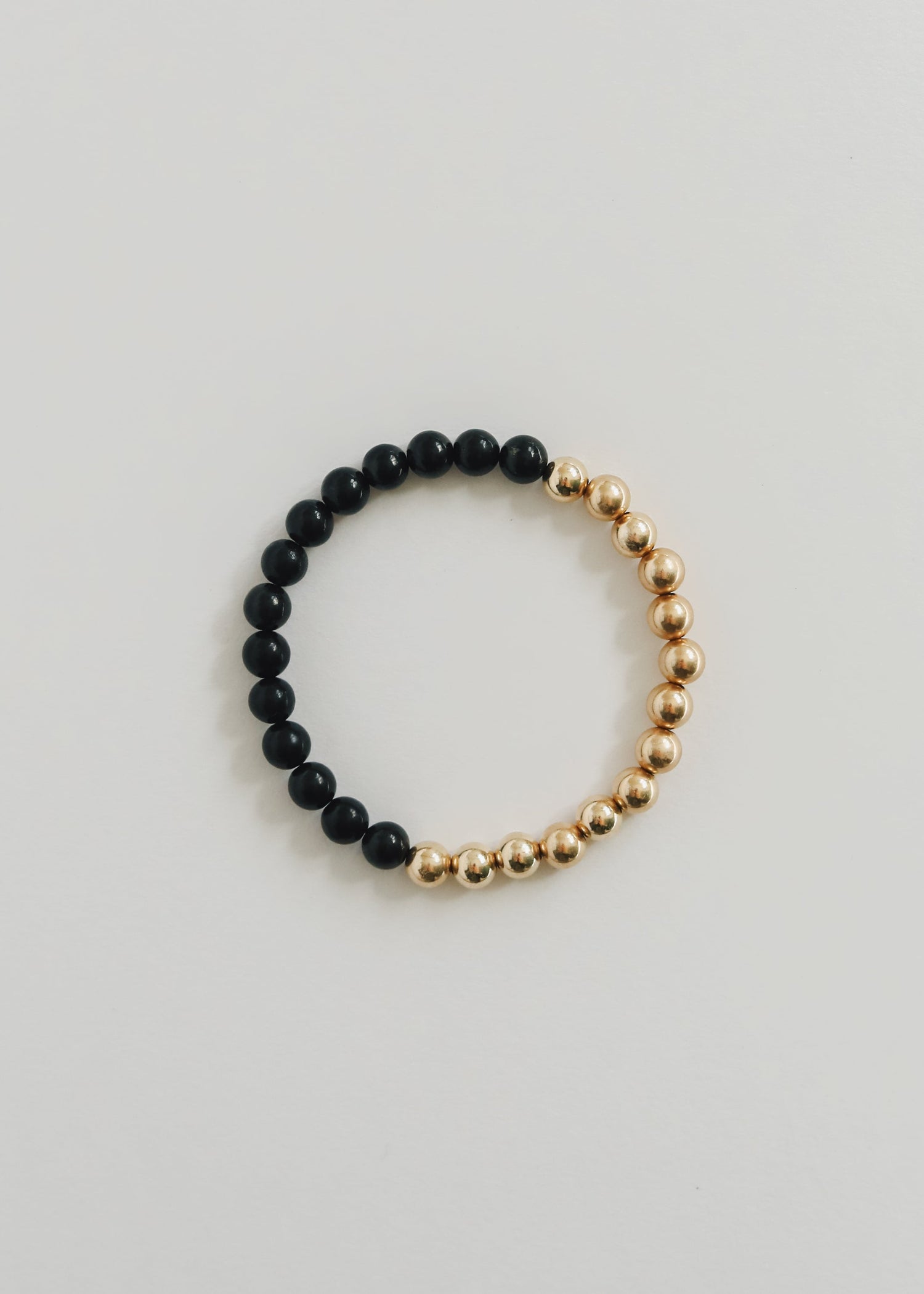 Shungite : 14k Gold Filled Sun + Moon || Stretch Bracelets by CanyonLeaf