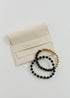Shungite : 14k Gold Filled Sun + Moon || Stretch Bracelets by CanyonLeaf