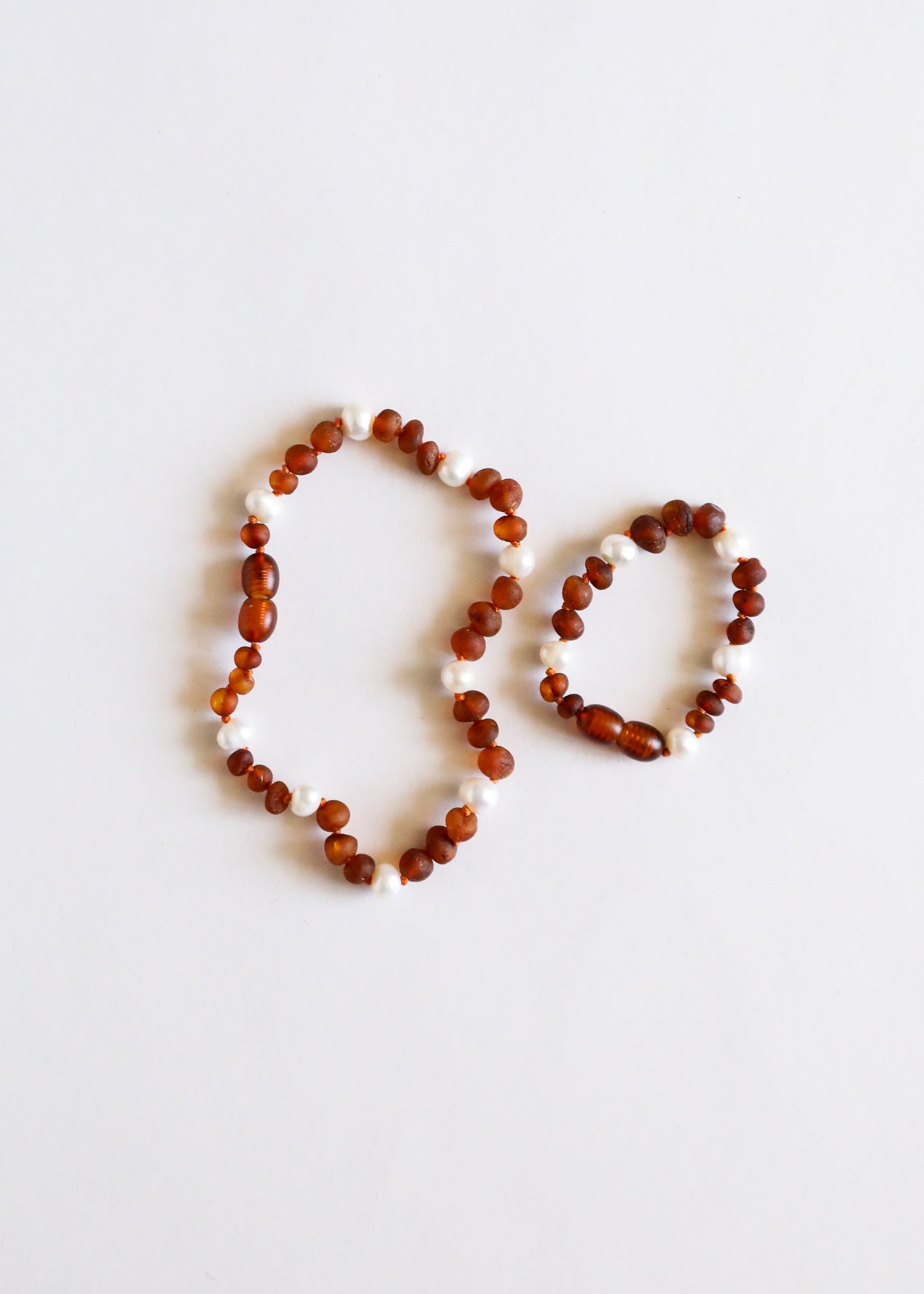 Raw Cognac Baltic Amber + Pearl Halo || Anklet or Bracelet by CanyonLeaf