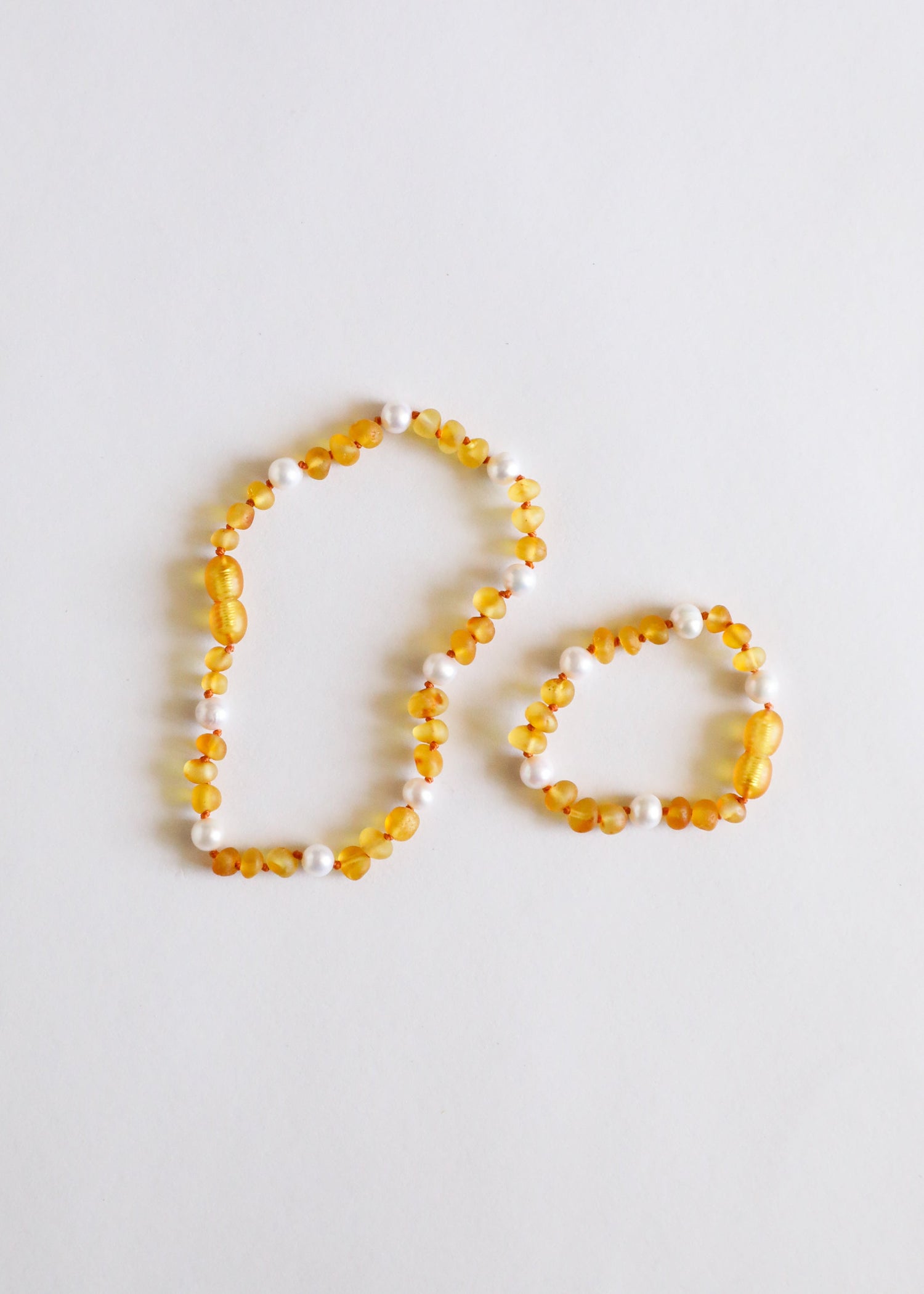 Raw Honey Baltic Amber + Pearl Halo || Anklet or Bracelet by CanyonLeaf