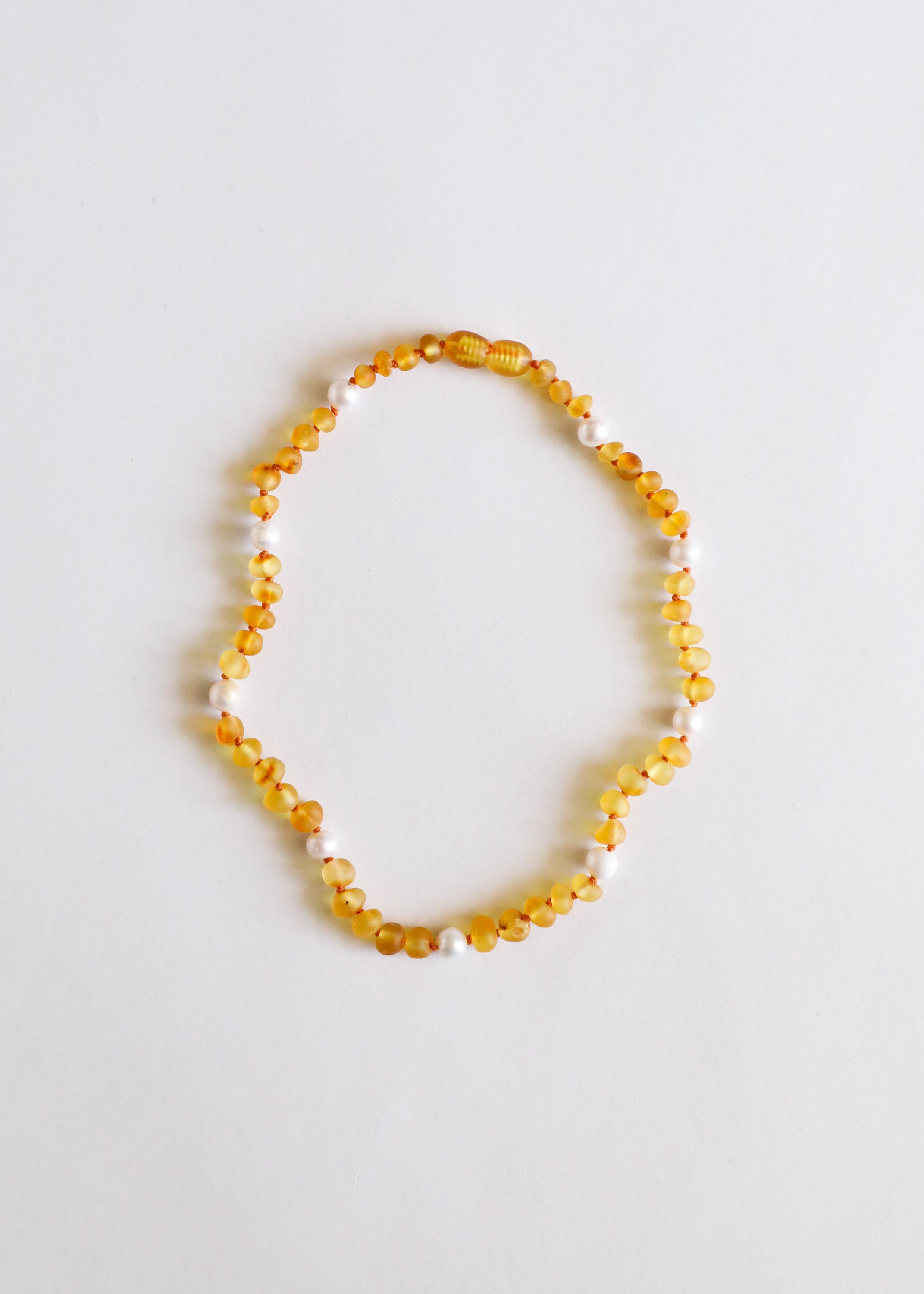 Raw Honey Baltic Amber + Pearl Halo || Necklace by CanyonLeaf