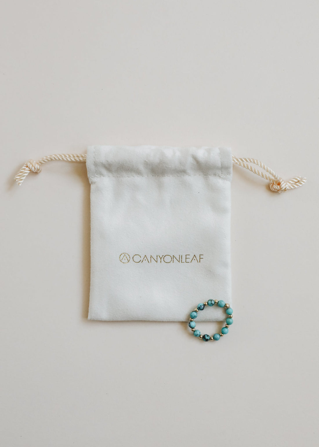 Natural Turquoise + 14k Gold Filled Sun || Stretch Ring by CanyonLeaf
