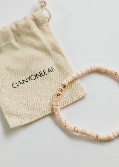 Pure Sea Shell + 14k Gold Filled || Stretch Anklet or Bracelet by CanyonLeaf