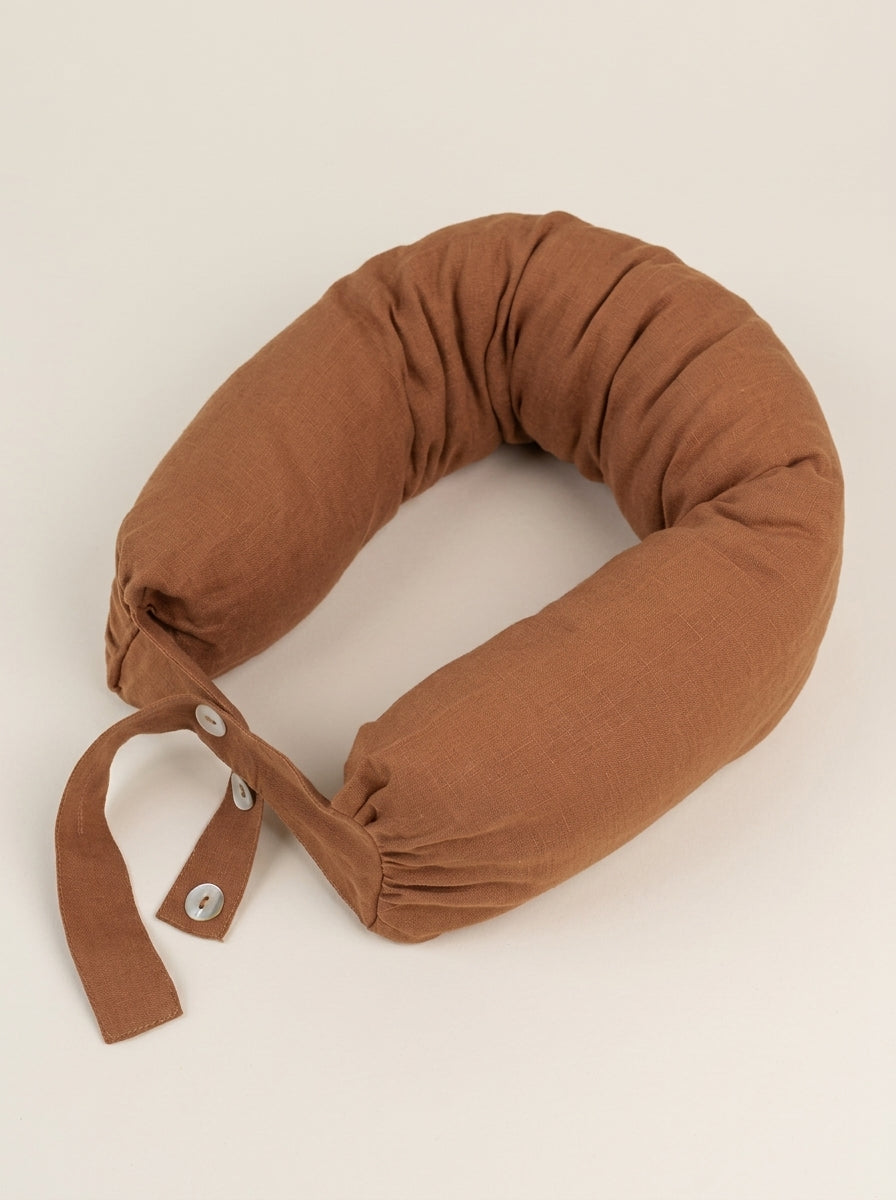 Linen Adjustable Neck Support Travel Pillow by LINTICO