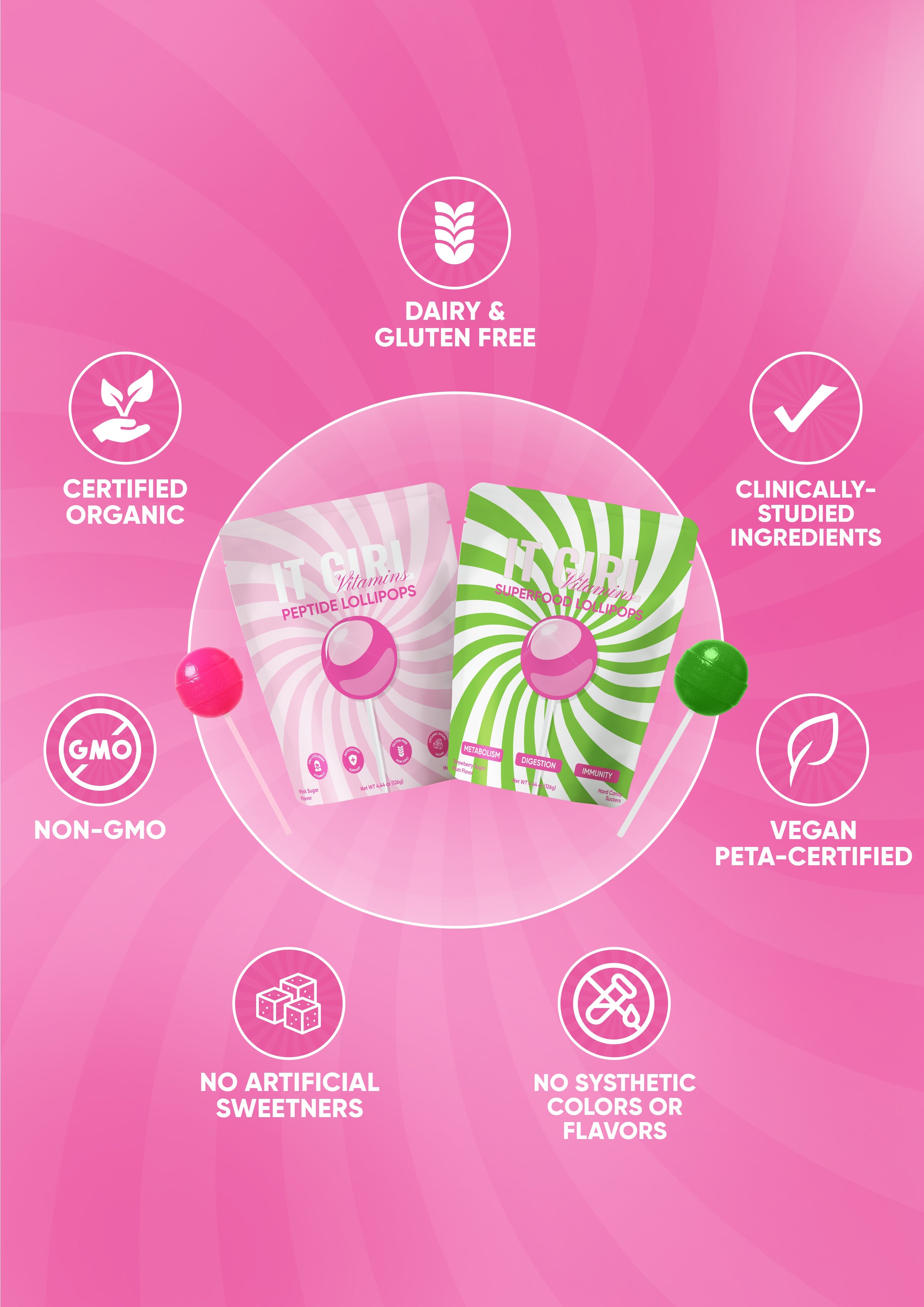 It Girl Superfood Greens Lollipops - Vegan Candy with Supergreens, Vitamins &amp; Antioxidants by It Girl Vitamins