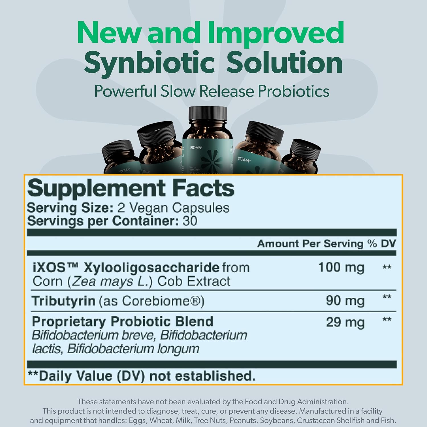 BIOMA Probiotic Gut Support - Vegan, Gluten Free, 60 Caps - Clearance Sale by BalanceX