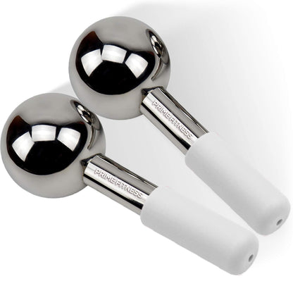Ice Globes for Facials | Unbreakable Steel Cooling Roller | Cryo Sticks for Face | Massager for Face Neck &amp; Eyes | Skin Care for Dark Circles, Puffiness, Wrinkles, Collagen Production (White) by Korean Skin Care