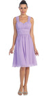 CLEARANCE - Lilac Short Wedding-Guest Dress Ruched-Bodice (Size Medium) by DiscountDressShop