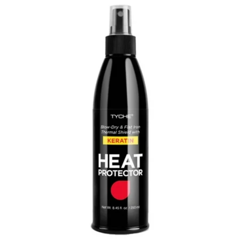 Tyche Black Heat Protector Spray with Keratin (8.45 oz) by Farmacias Savia