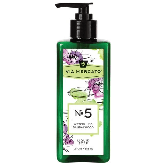 Via Mercato Nro. 5 Liquid Soap (Waterlily &amp; Sandalwood) 12oz by Pasteur Pharmacy