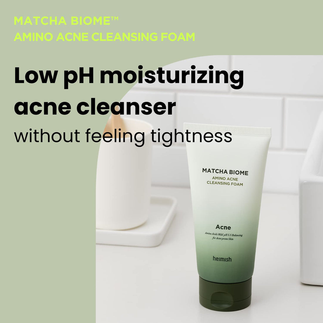 Heimish Matcha Biome Amino Acne Cleansing Foam by AsiaBeautyMall