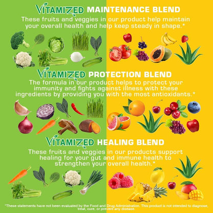 Superfood Fruits and Veggie Capsules - Overall Health and Energy - For Men and Women by The VITAMIZED Shop