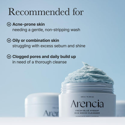 Arencia Fresh Blue Hyssop Rice Mochi Cleanser by AsiaBeautyMall