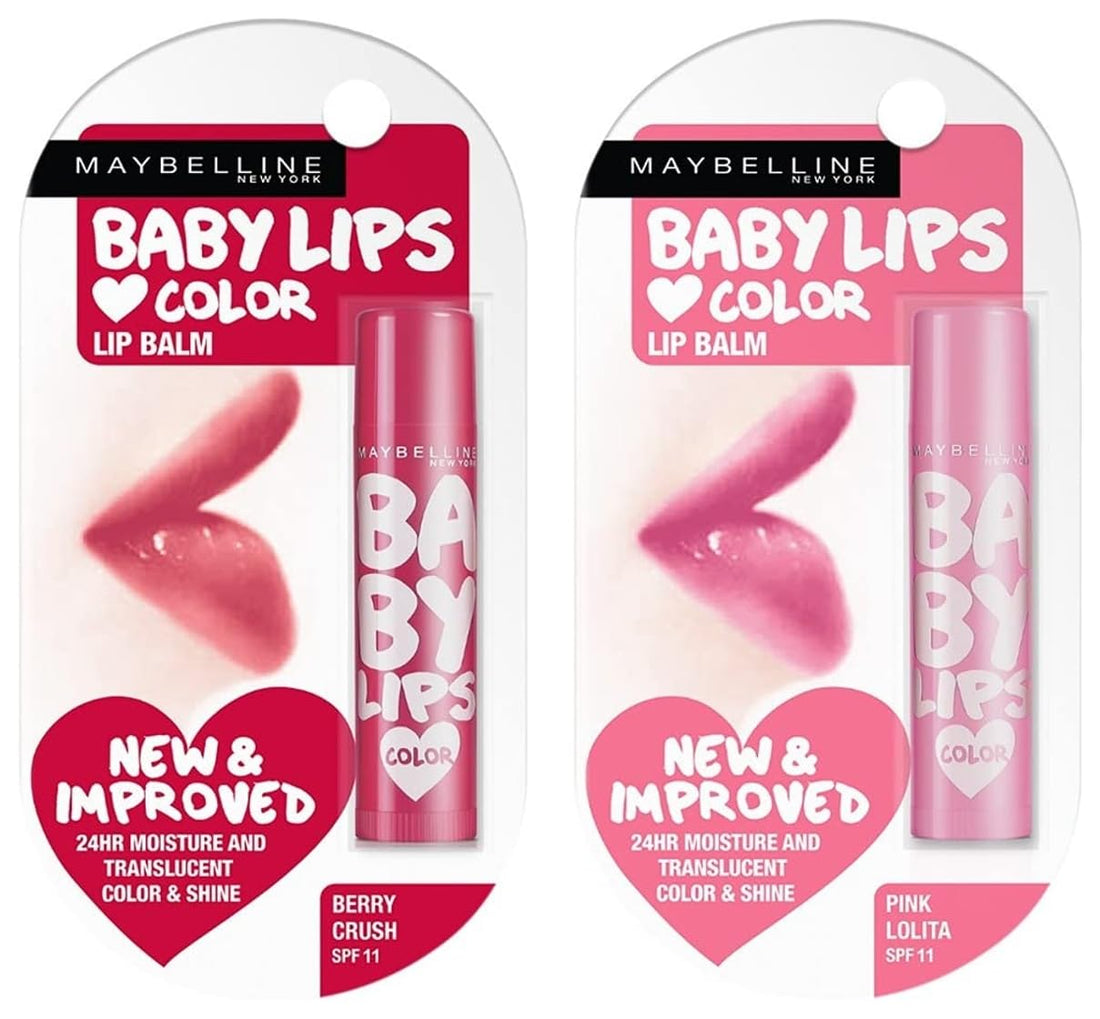 Maybelline New York Baby Lips Lip Balm - Pink Lolita and Berry Crush-SPF 20 by Dista