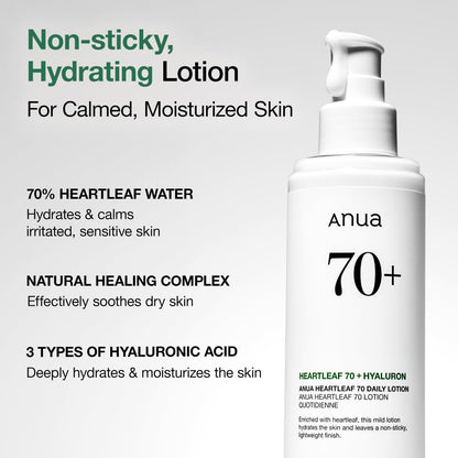 ANUA Heartleaf 70+ Hyaluron Daily Lotion by AsiaBeautyMall