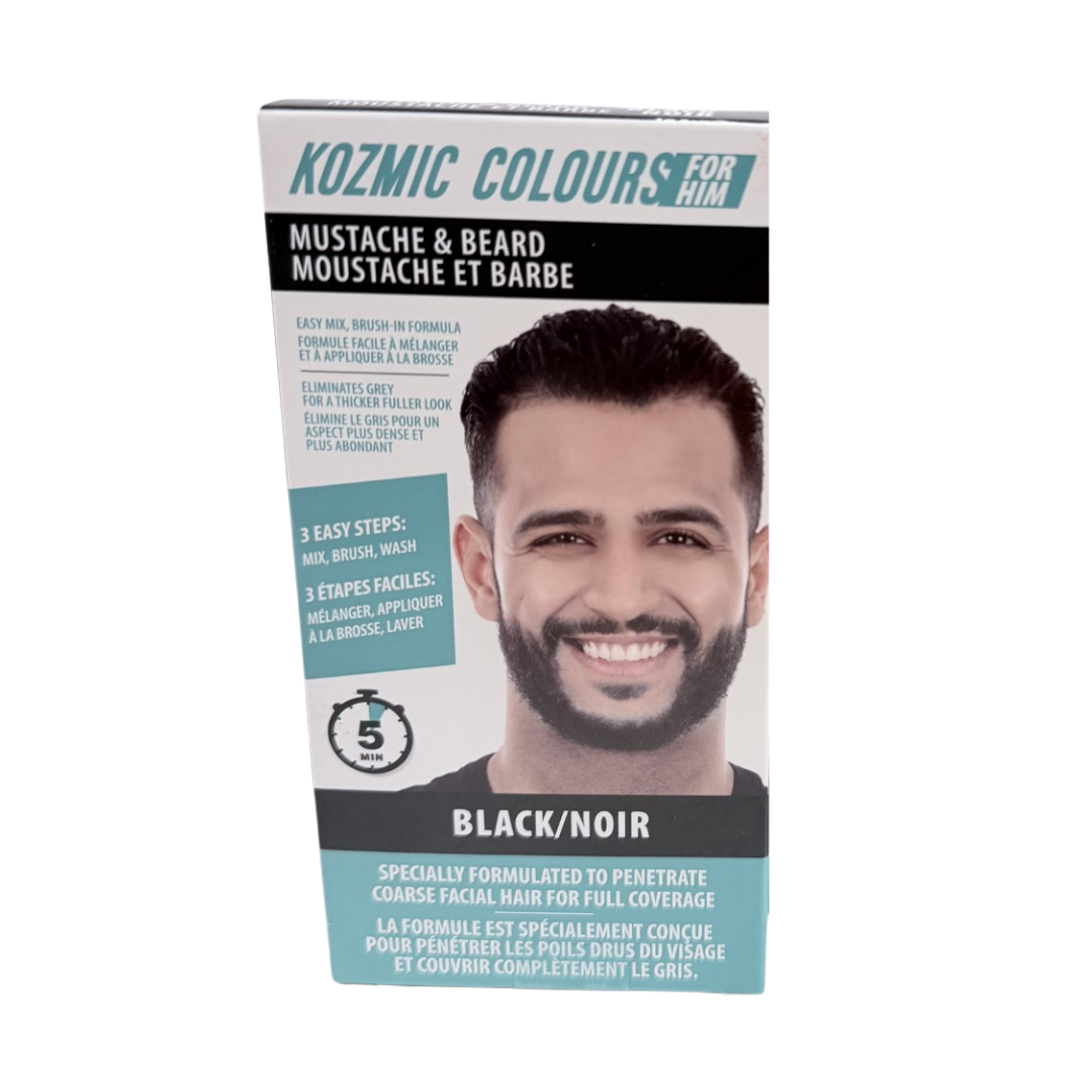 Kozmic Colours for Him Mustache &amp; Beard Color - Black (5-Minute) by Farmacias Savia