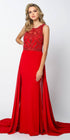 Juliet 628 Embellished Bodice Fit and Flare Prom Gown with Train by DiscountDressShop