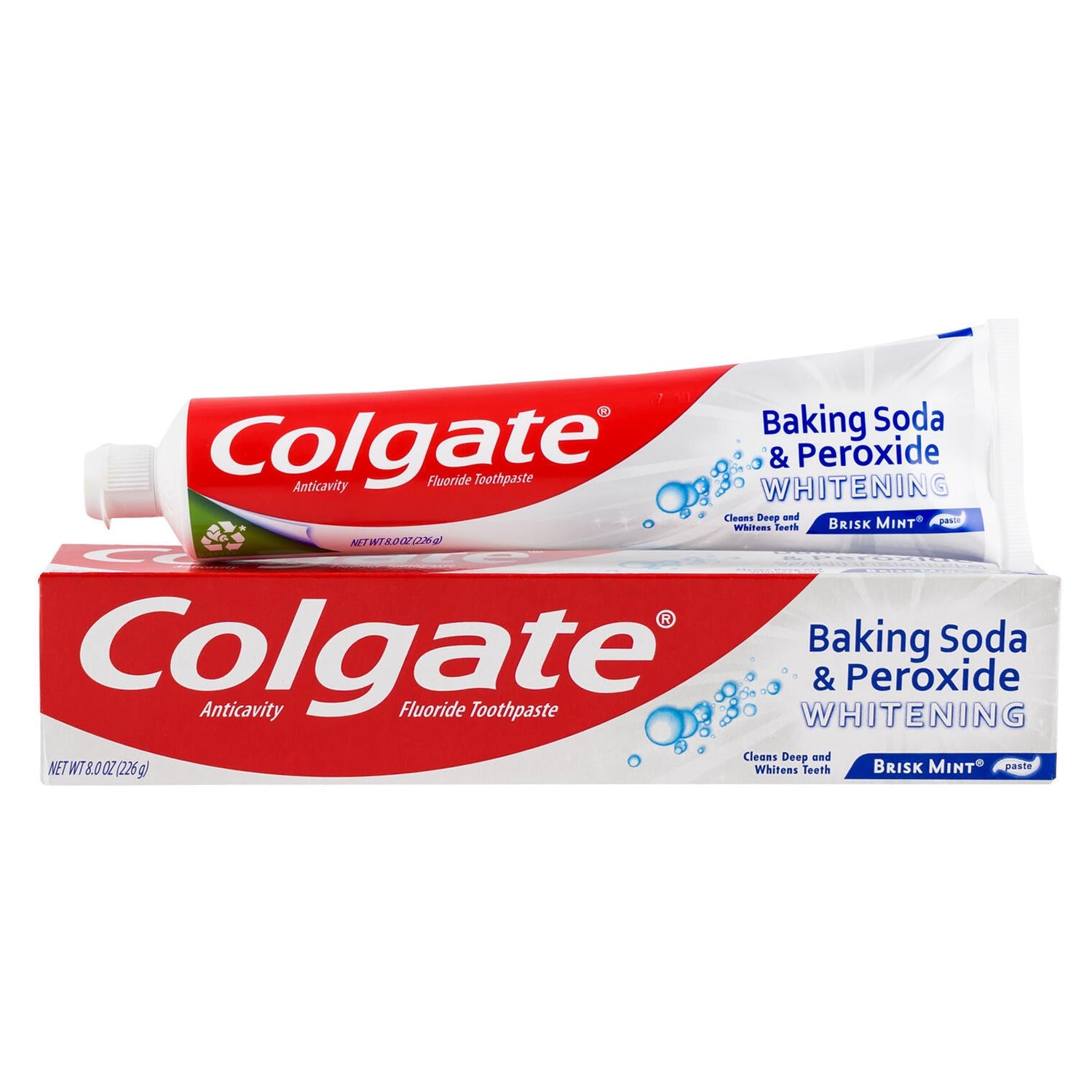 Colgate Toothpaste, Baking Soda &amp; Peroxide, Brisk Mint, Whitening, Paste 8 Oz