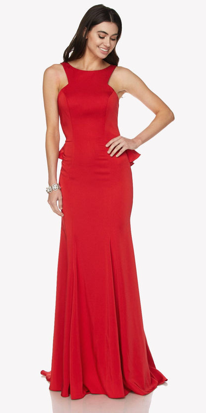 Juliet 645 Fit and Flare Evening Gown Cut Out Back with Ruffles by DiscountDressShop