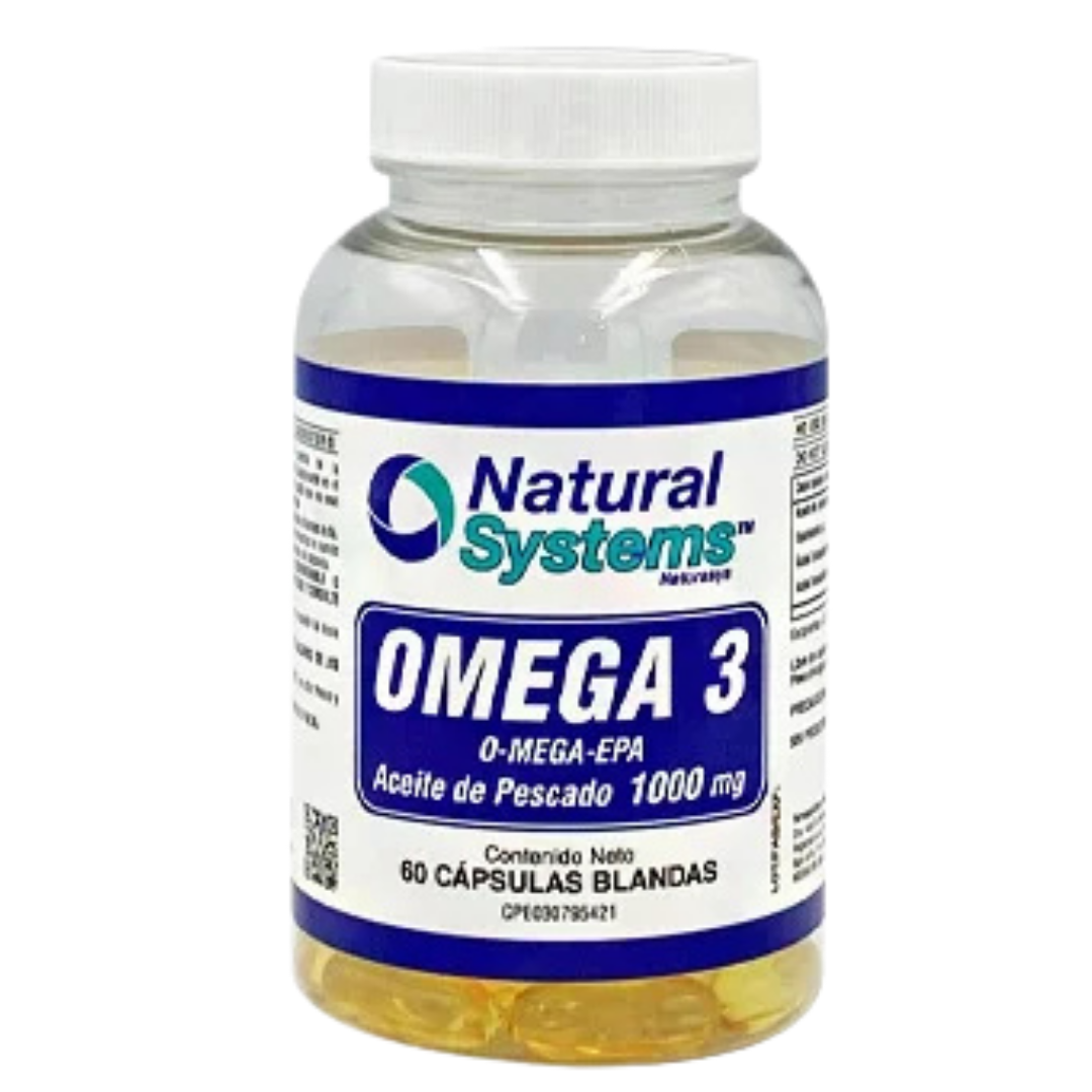 Natural Systems Omega-3 Fish Oil 1000mg (60 Softgels) by Farmacias Savia