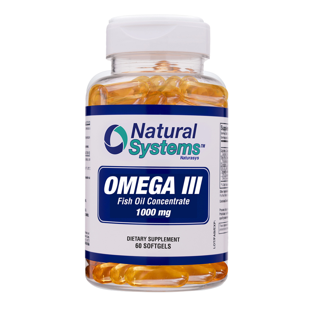 Natural Systems Omega III Fish Oil Concentrate 1000mg (60 Softgels) by Farmacias Savia