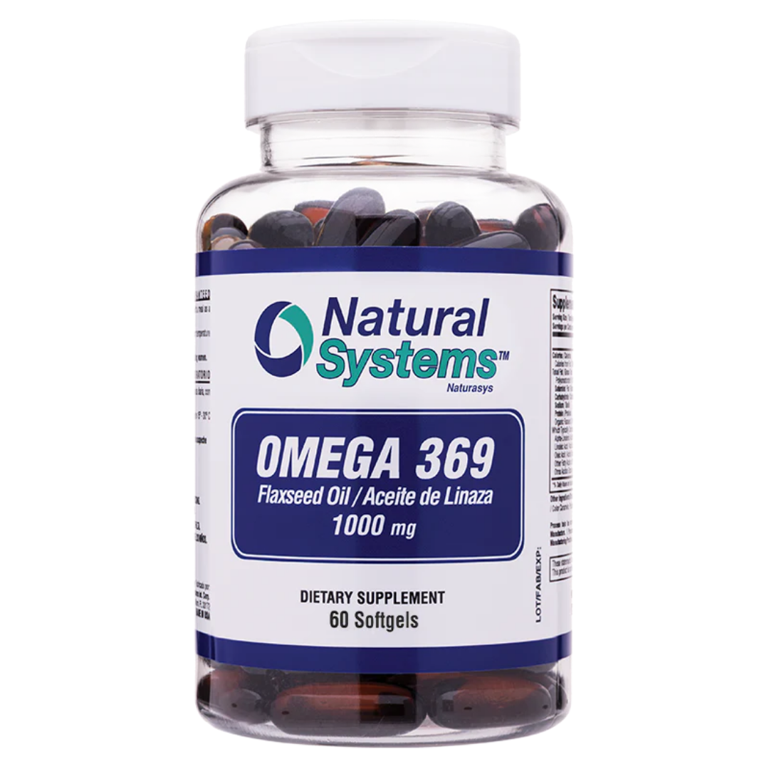 Natural Systems Omega 3-6-9 Flaxseed Oil 1000mg (60 Softgels) by Farmacias Savia