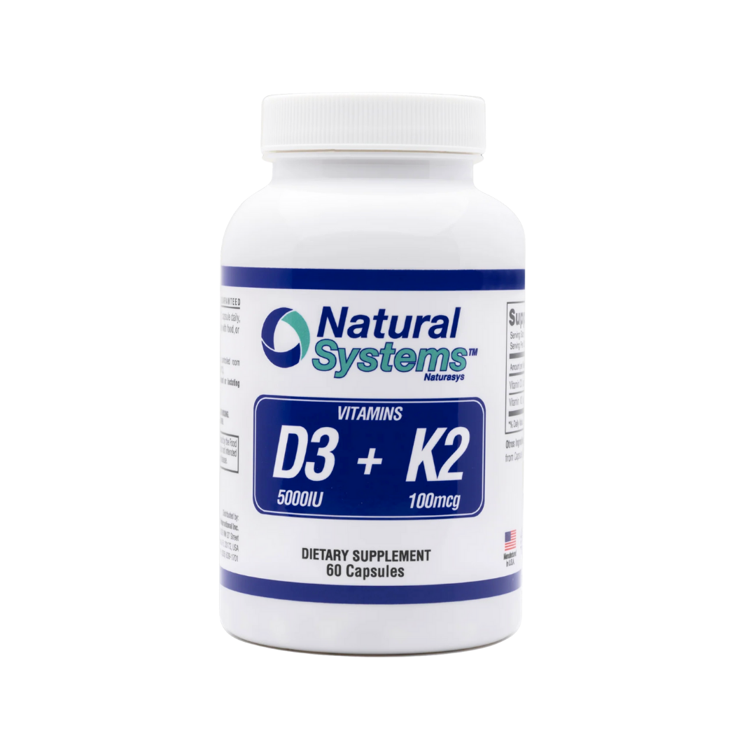 Natural Systems Vitamin D3 + K2 5000 IU Support (60ct) by Farmacias Savia