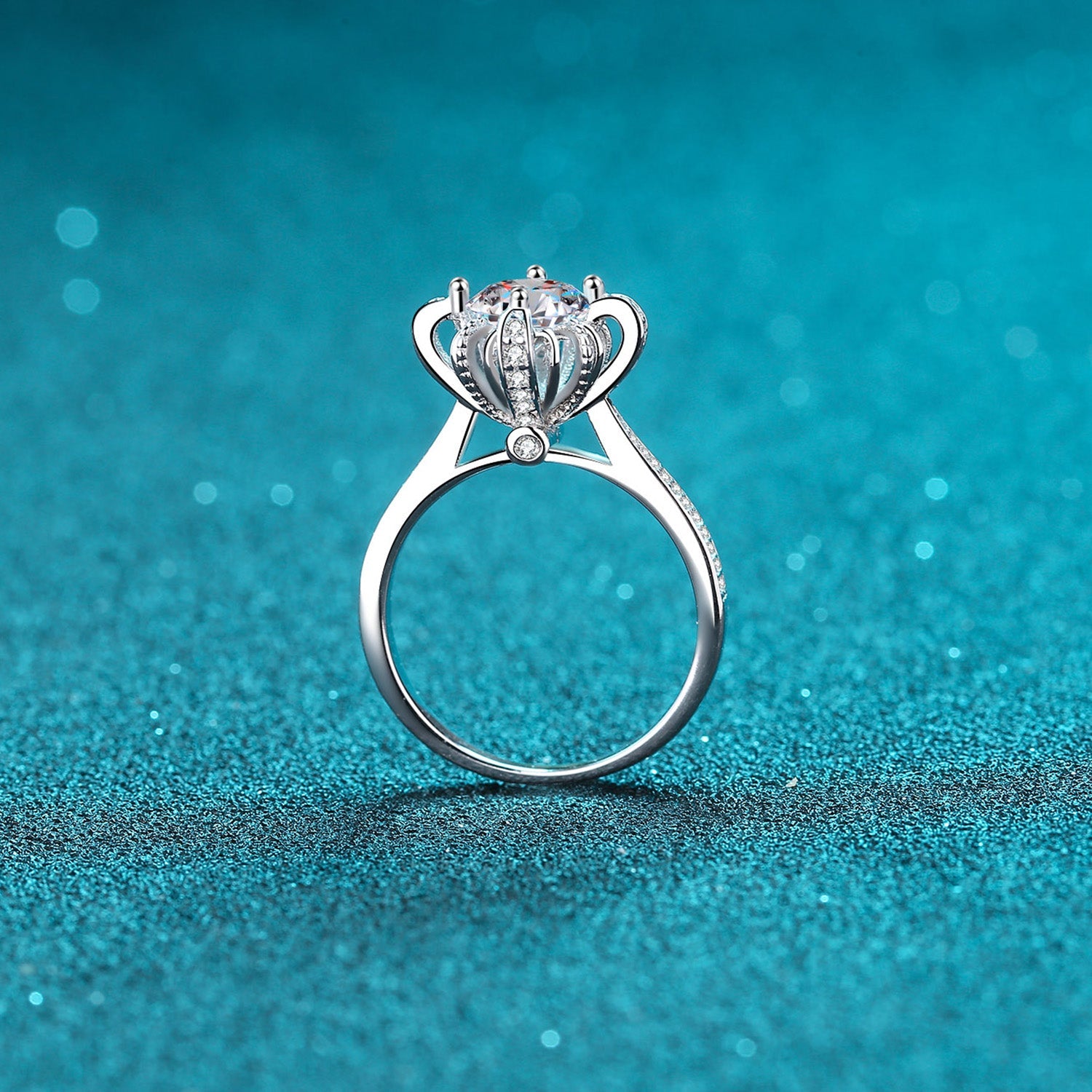 1 Carat Brilliant Round Cut Sparkala™ Pure Sterling Silver Ring by Sparkala
