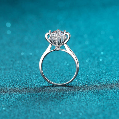 1 Carat Brilliant Round Cut Sparkala™ Pure Sterling Silver Ring by Sparkala