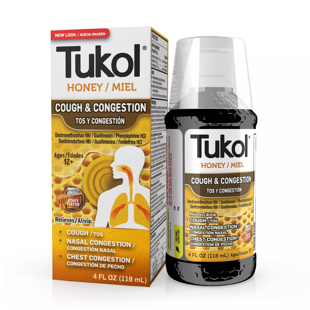 Tukol Multi Symptom Cold Relief Liquid Natural Honey (4 oz) by Farmacias Savia