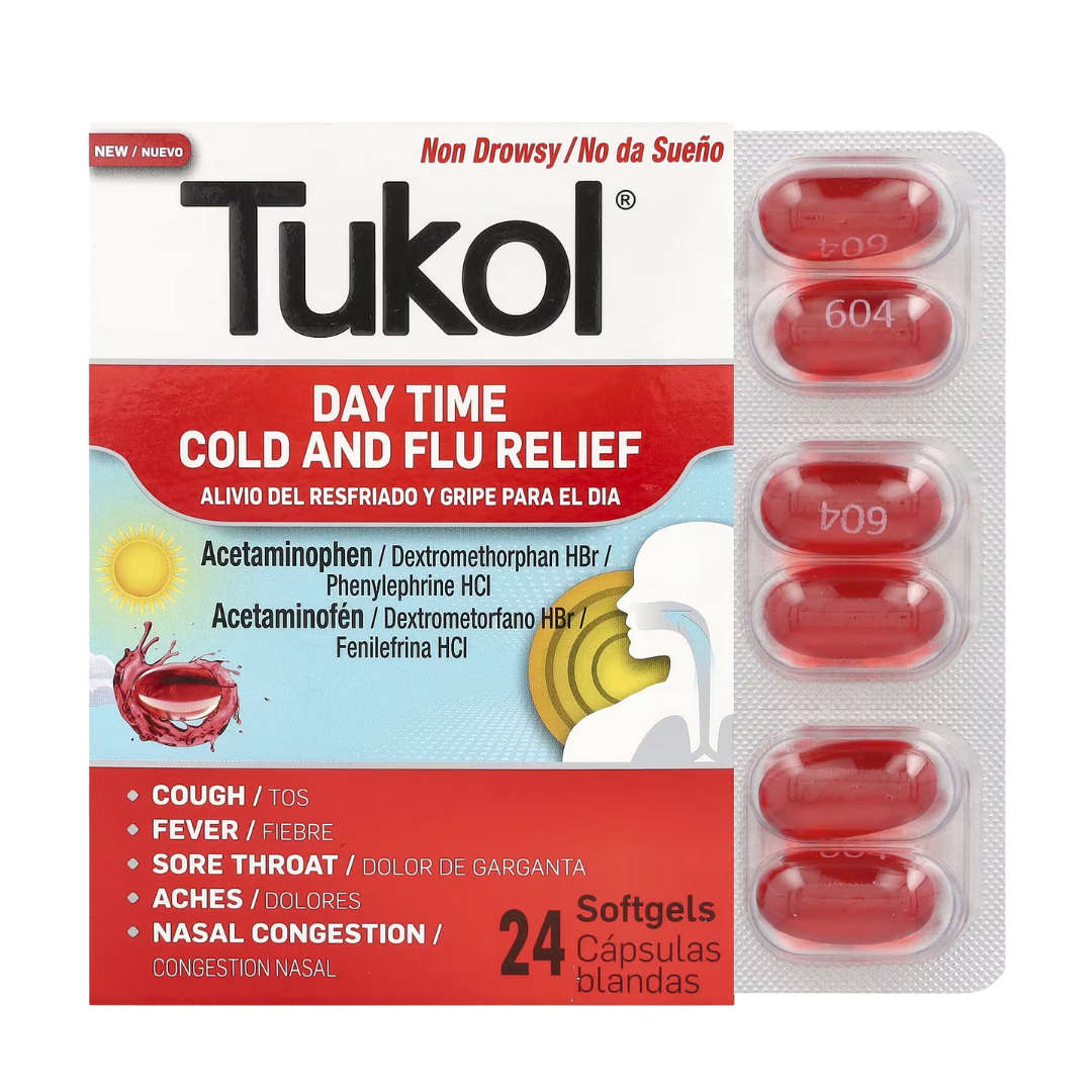 Tukol Day Time Cough &amp; Flu Softgels (24 Count) by Farmacias Savia