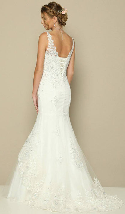 Juliet 654 Mermaid Gown Lace Up Back Embroidered by DiscountDressShop