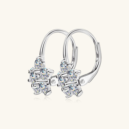 1.2 Carat Pure Sterling Silver Sparkala™ Flower Huggie Earrings by Sparkala
